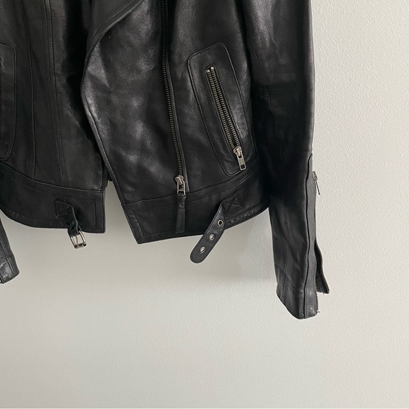 Mackage Black Leather Kenya Moto Style Jacket Size XS - Picture 3 of 10